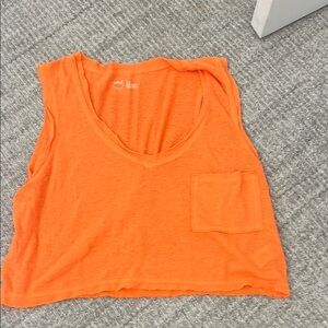 Aerie Orange Relaxed Crop Muscle Tee